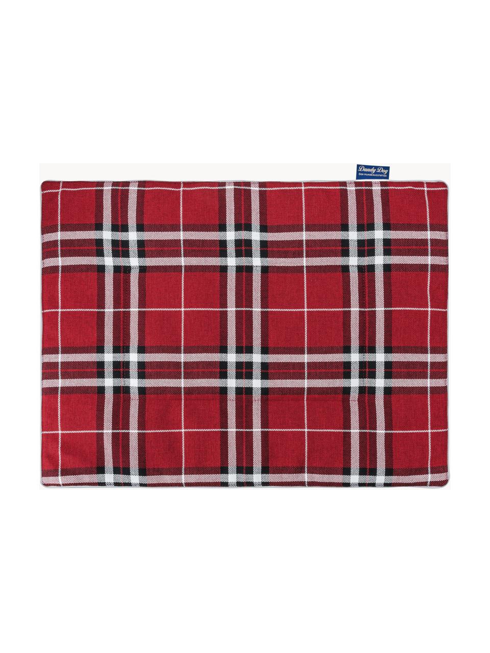 Hundedecke Highlands, verschiedene Größen, Bezug: 100 % Polyester Der strap, Rot, Schwarz, Weiß, B 60 x L 80 cm