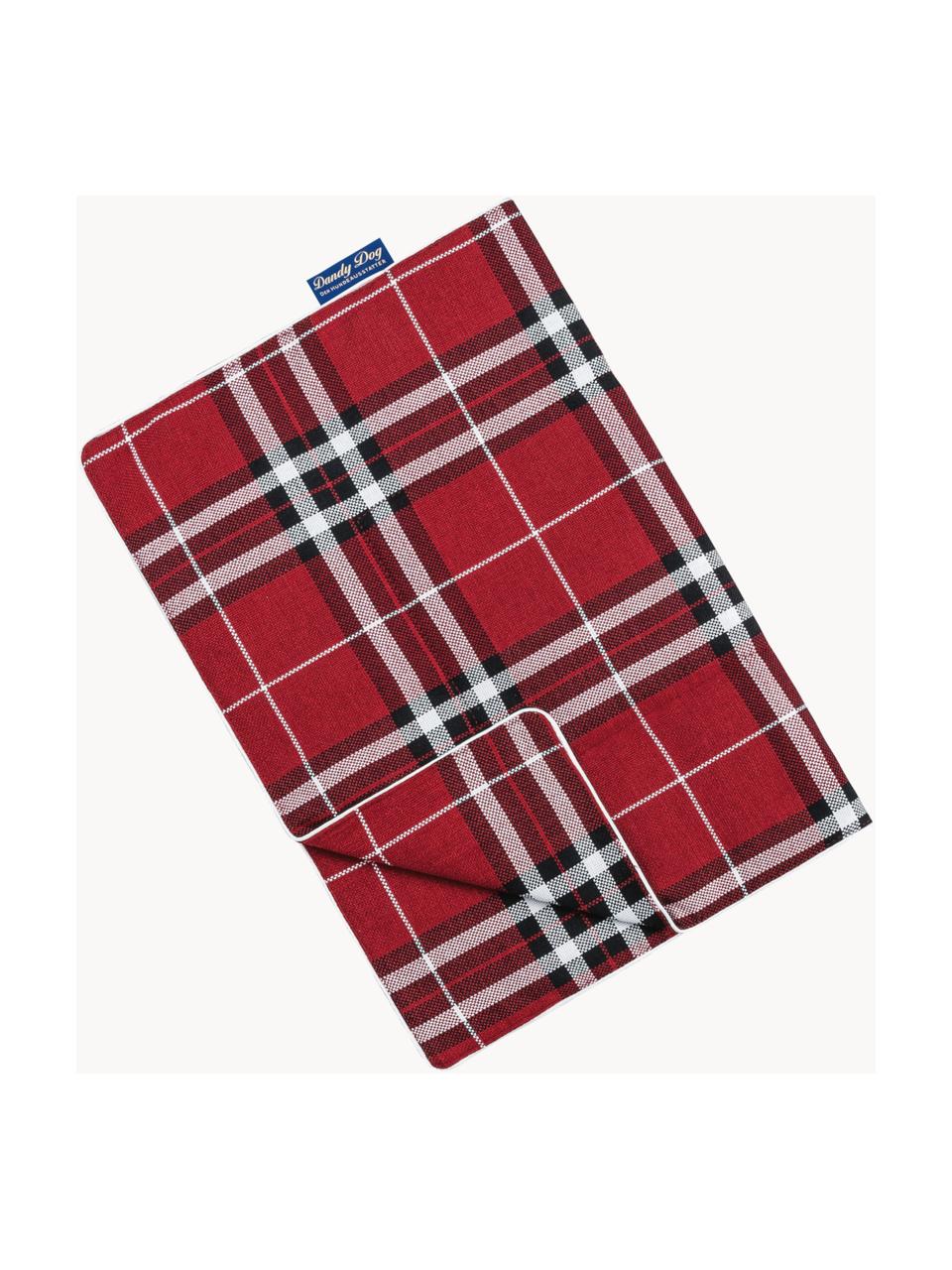 Hundedecke Highlands, verschiedene Grössen, Bezug: 100 % Polyester Der strap, Rot, Schwarz, Weiss, B 60 x L 80 cm