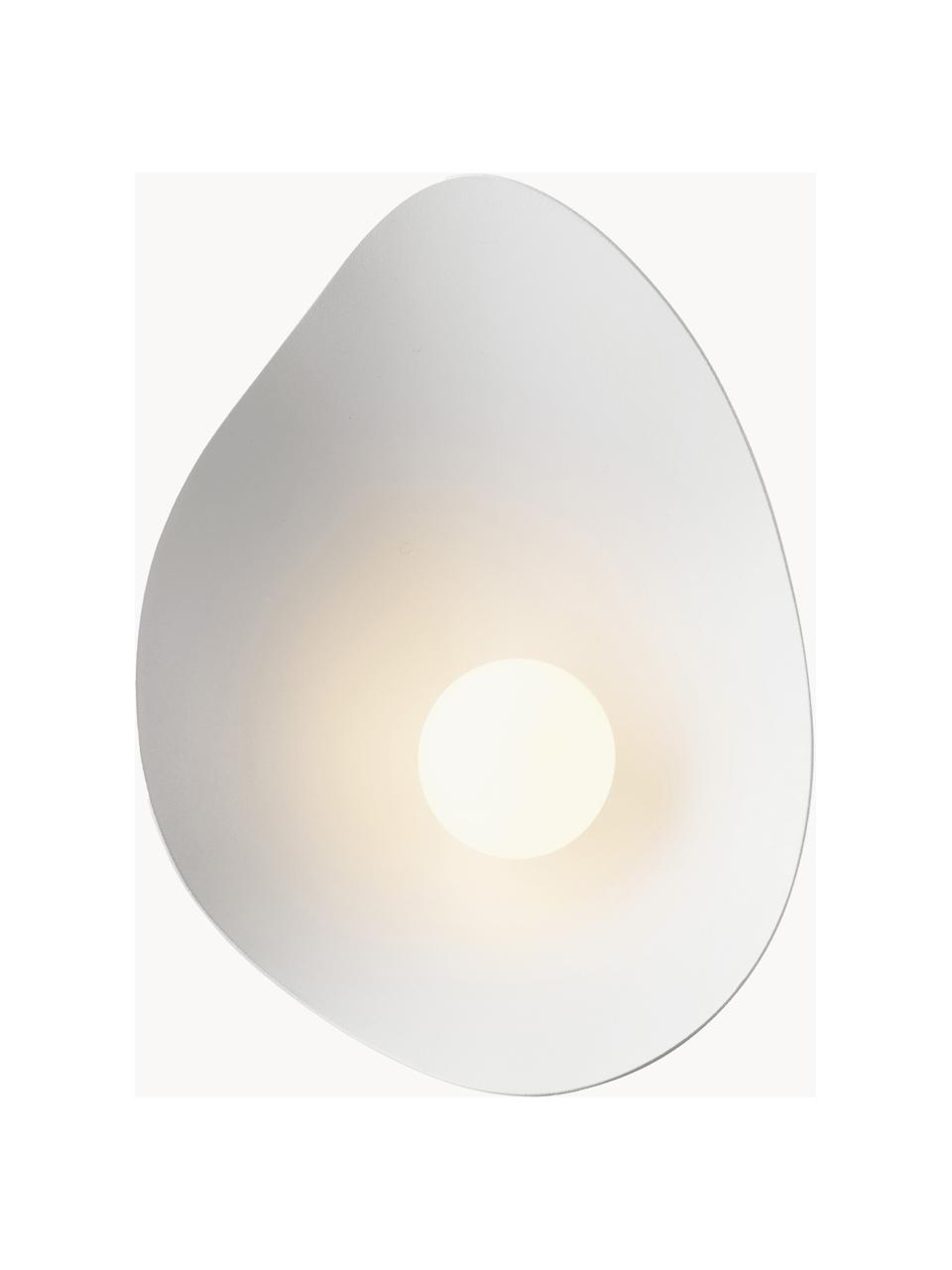 Dimmbare LED-Wandleuchte Florii, Metall, beschichtet, Weiß, Dunkelbraun, B 17 x H 23 cm