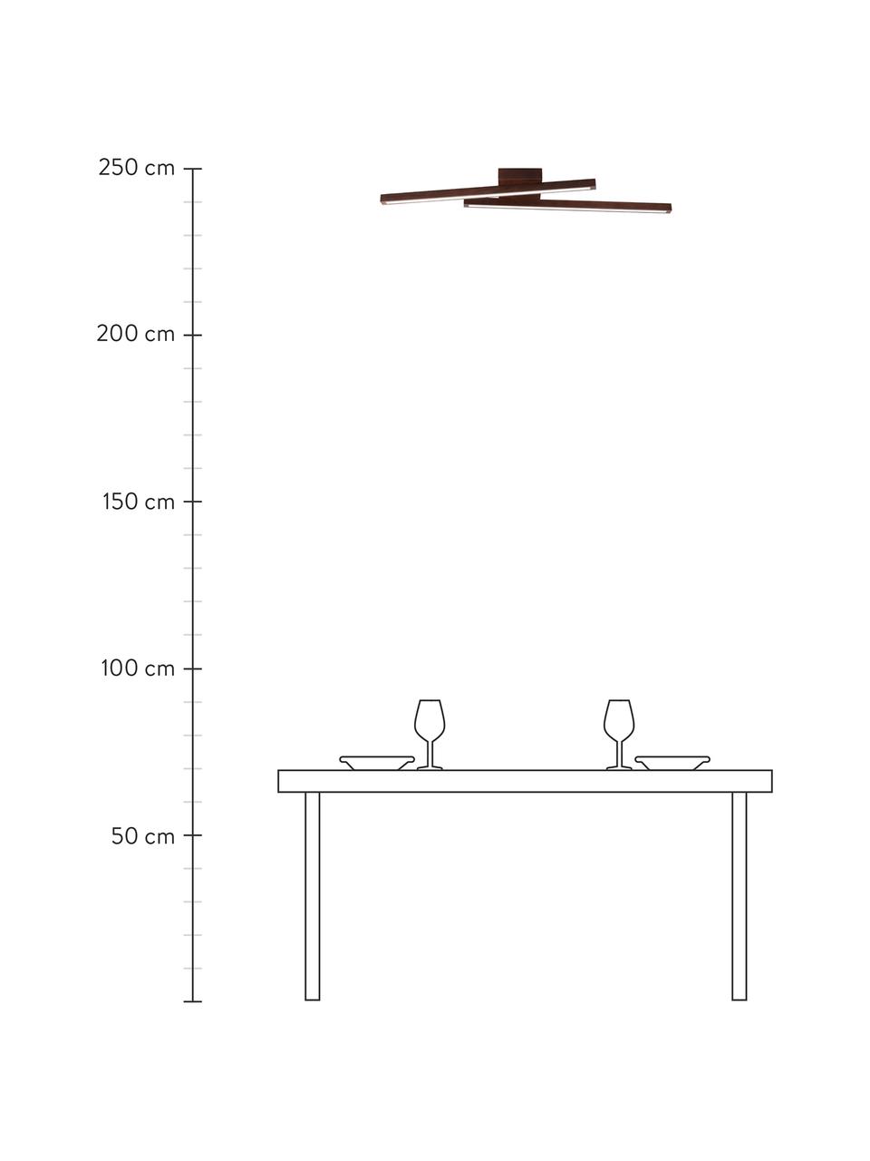 Grand plafonnier en bois LED Linus, Brun foncé