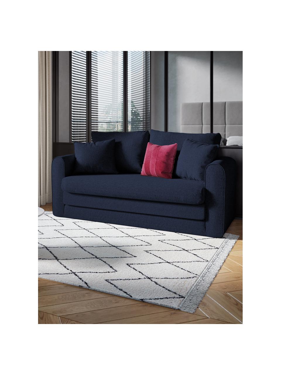 Divano letto 2 posti Lido, Blu scuro, Larg. 158 x Alt. 69 cm