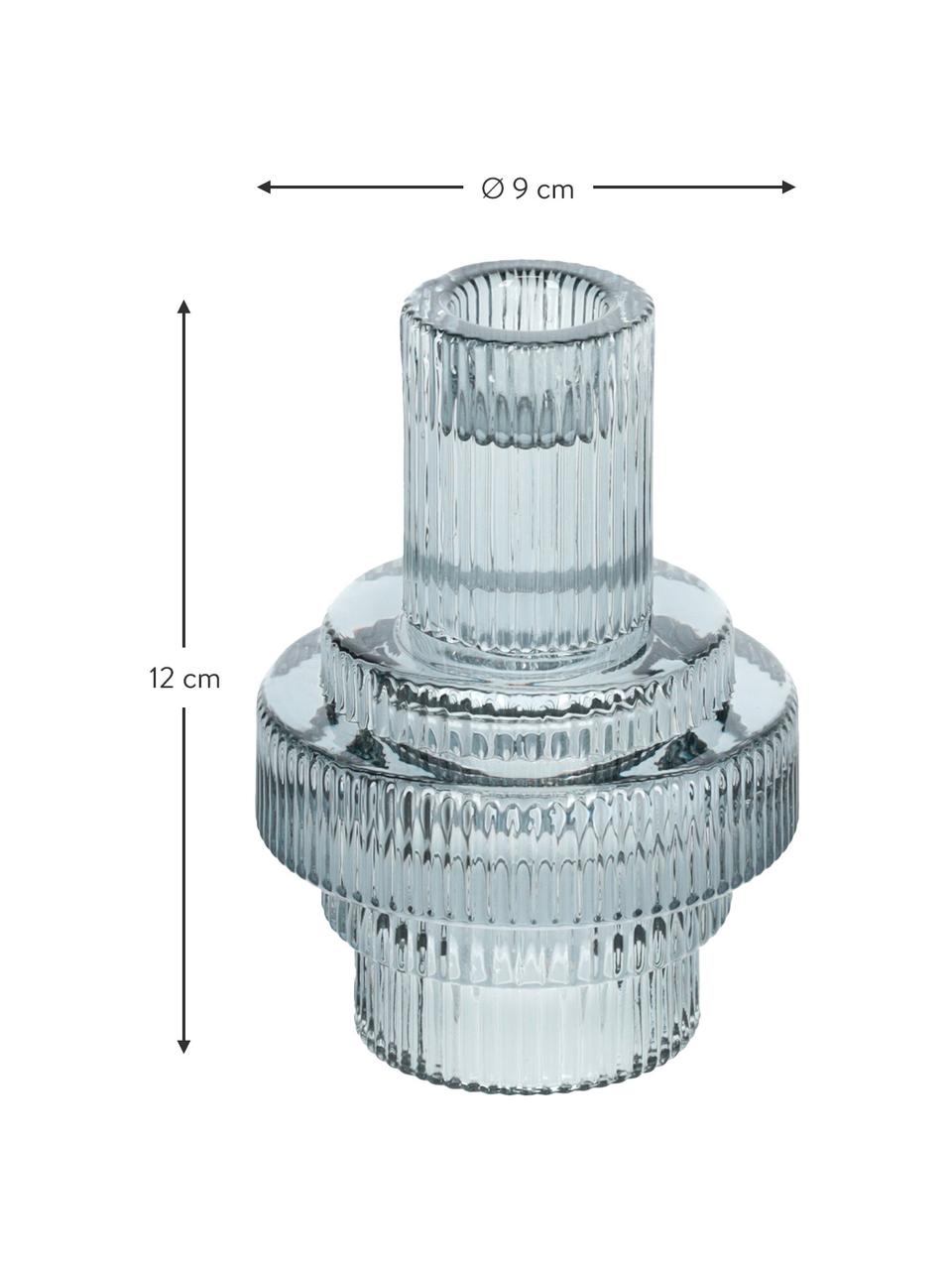 Kerzenhalter Danali in Grau, Glas, Transparent, Grau, Ø 9 x H 12 cm