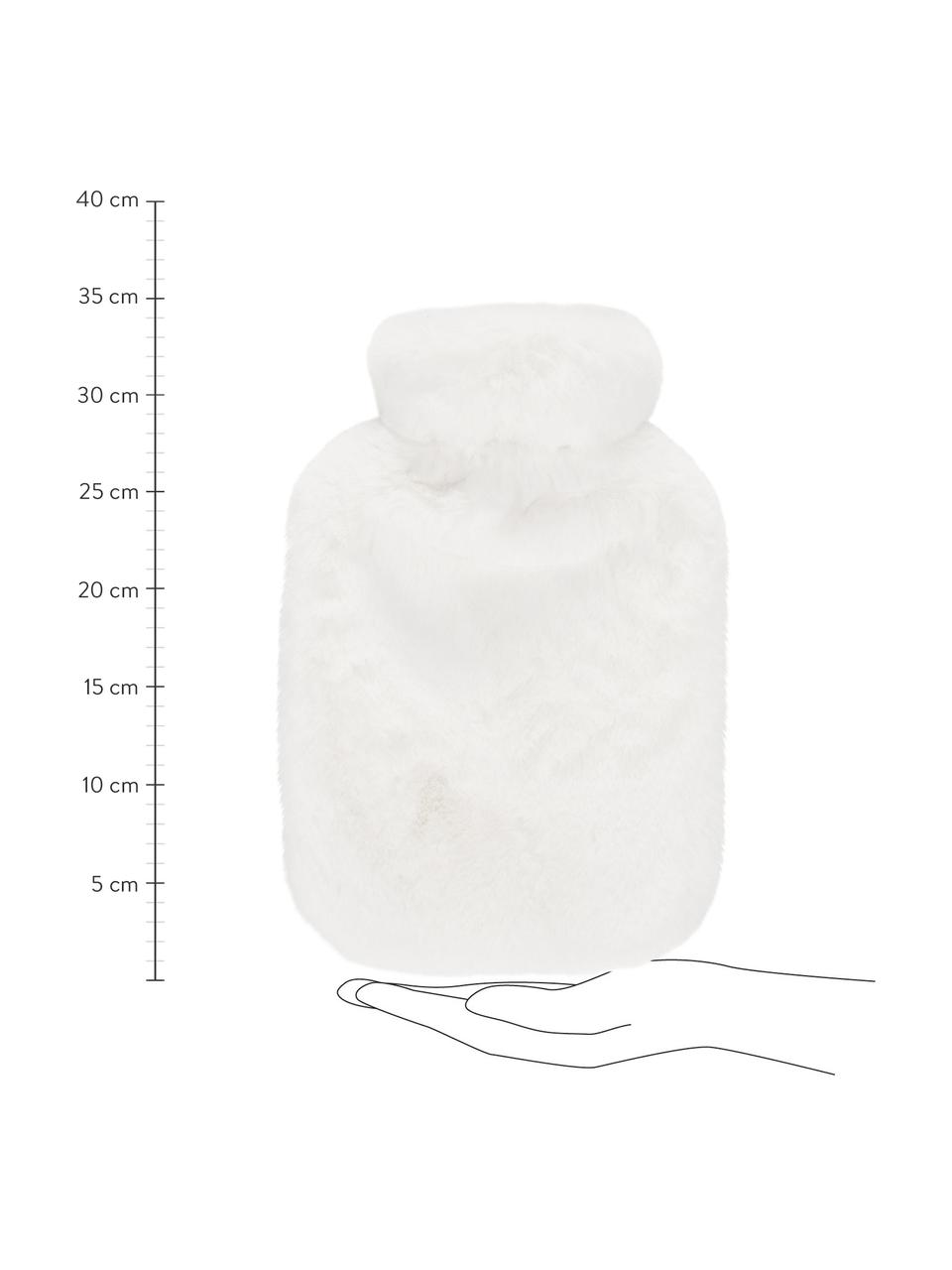 Borsa per acqua calda in ecopelliccia Mette, Rivestimento: 100% poliestere, Crema, Larg. 20 x Lung. 32 cm