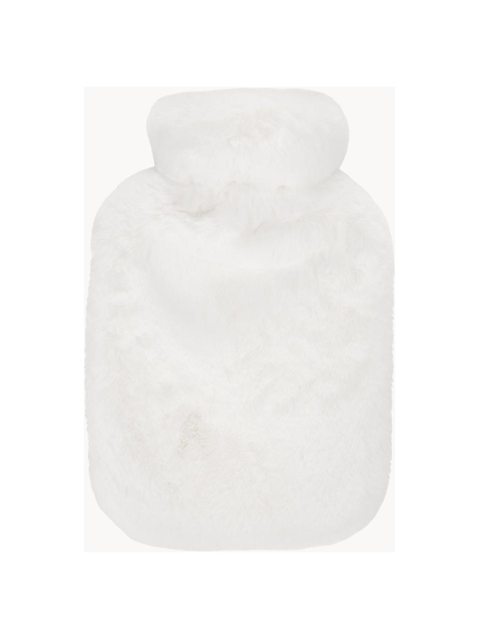 Kunstfell Wärmflasche Mette, Bezug: 100% Polyester, GRS-zerti, Weiß, B 20 x L 32 cm