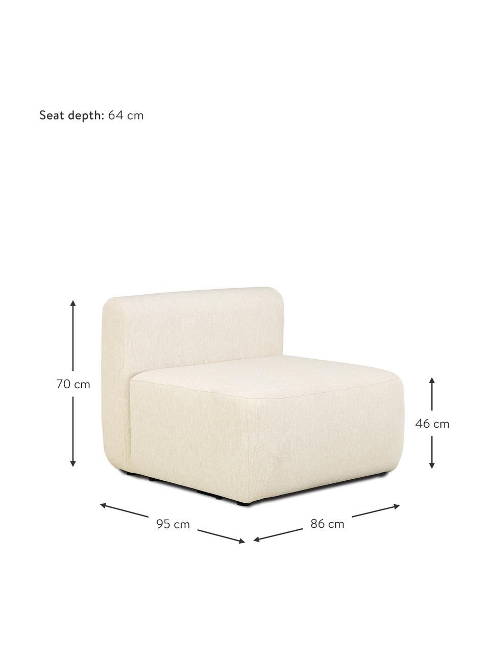 Chauffeuse pour canapé modulable Sofia, Tissu blanc crème, larg. 86 x prof. 95 cm