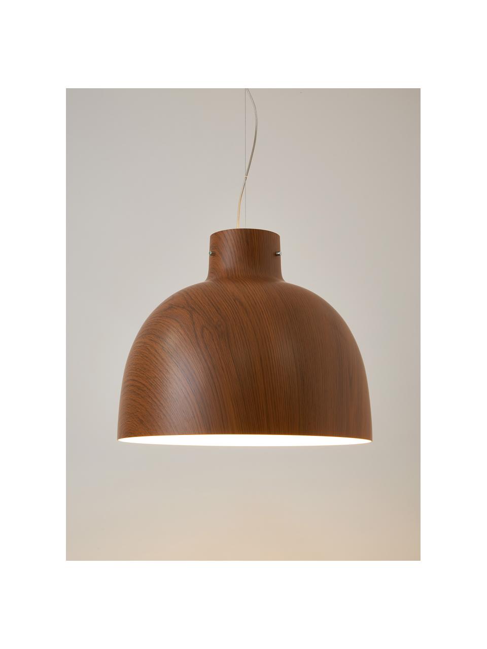 Veľká závesná lampa Bellissima, Plast, So vzhľadom dreva, tmavá, Ø 50 x V 41 cm