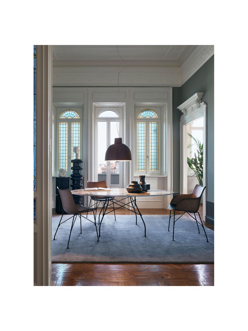 Lampada a sospensione grande Bellissima, Plastica, Effetto legno, scuro, Ø 50 x Alt. 41 cm