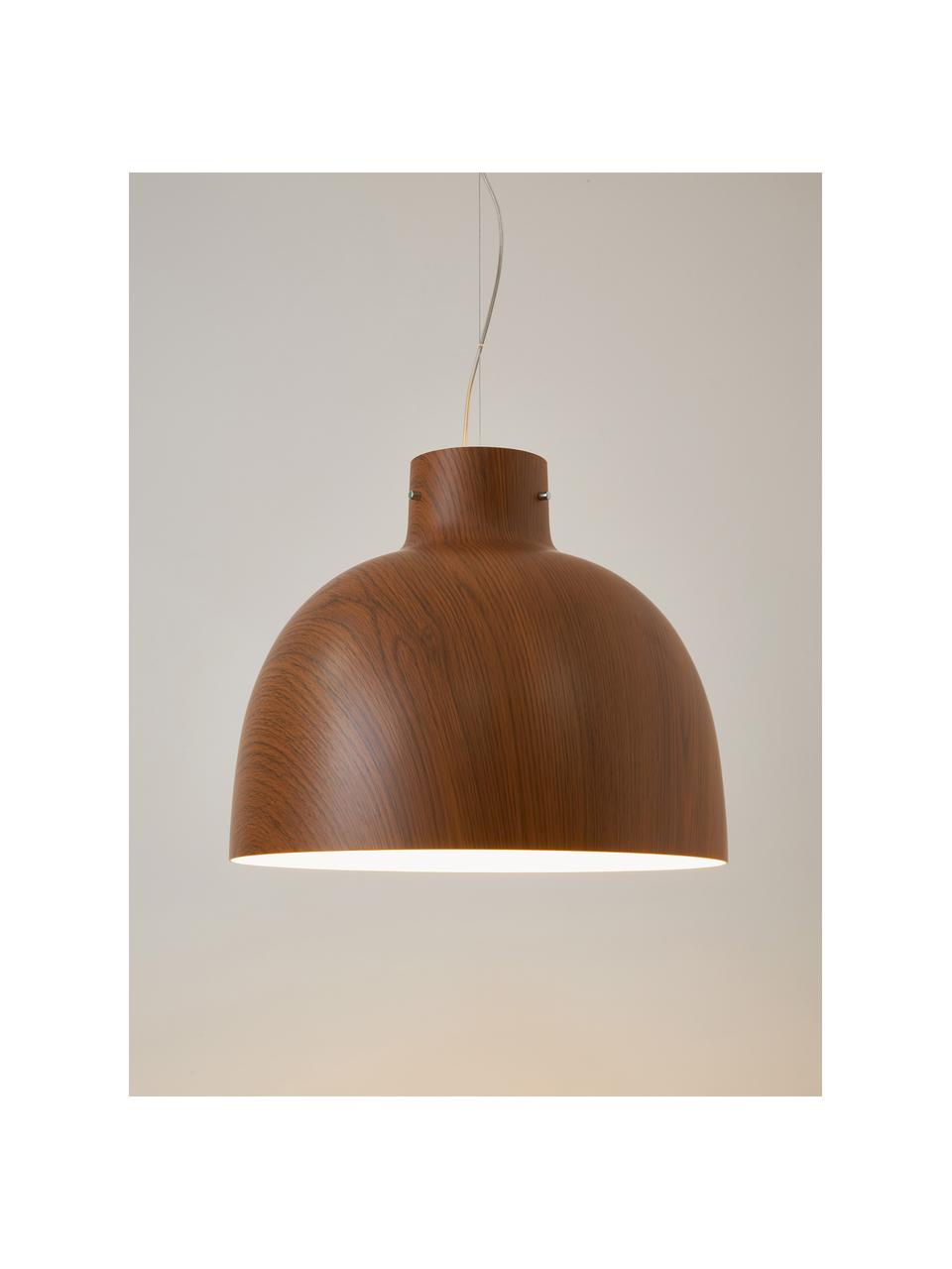 Lampa wisząca Bellissima, Tworzywo sztuczne, Ciemny brązowy, o wyglądzie drewna naturalnego, Ø 50 x W 41 cm