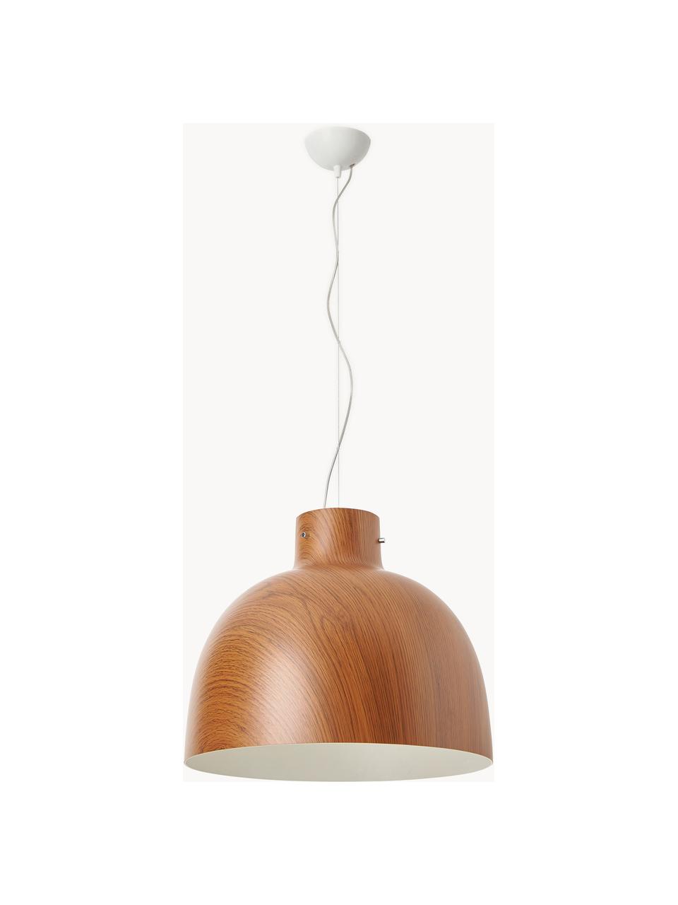 Lampada a sospensione grande Bellissima, Plastica, Marrone scuro, effetto legno, Ø 50 x Alt. 41 cm