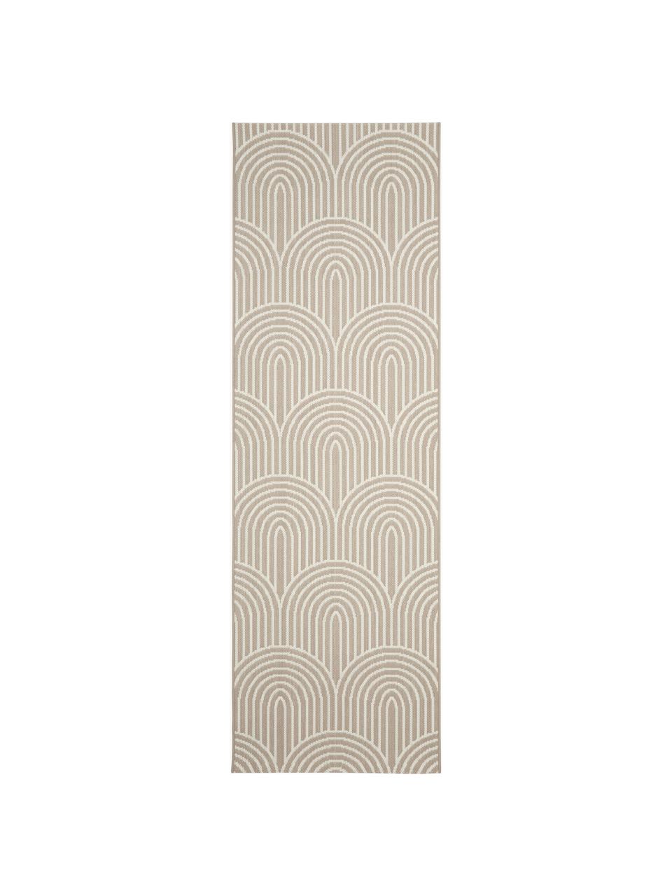 Tapis d'extérieur Arches, 86 % polypropylène, 14 % polyester, Beige, blanc crème, larg. 80 x long. 250 cm