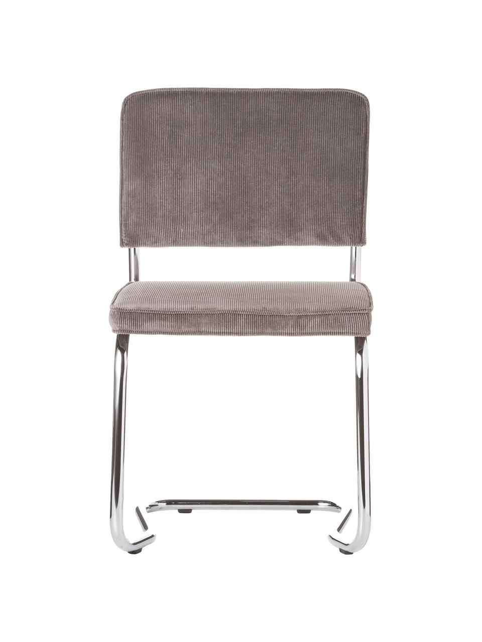 Menčestrová konzolová stolička Kink, Menčestrová sivá, odtiene chrómovej, Š 48 x H 48 cm