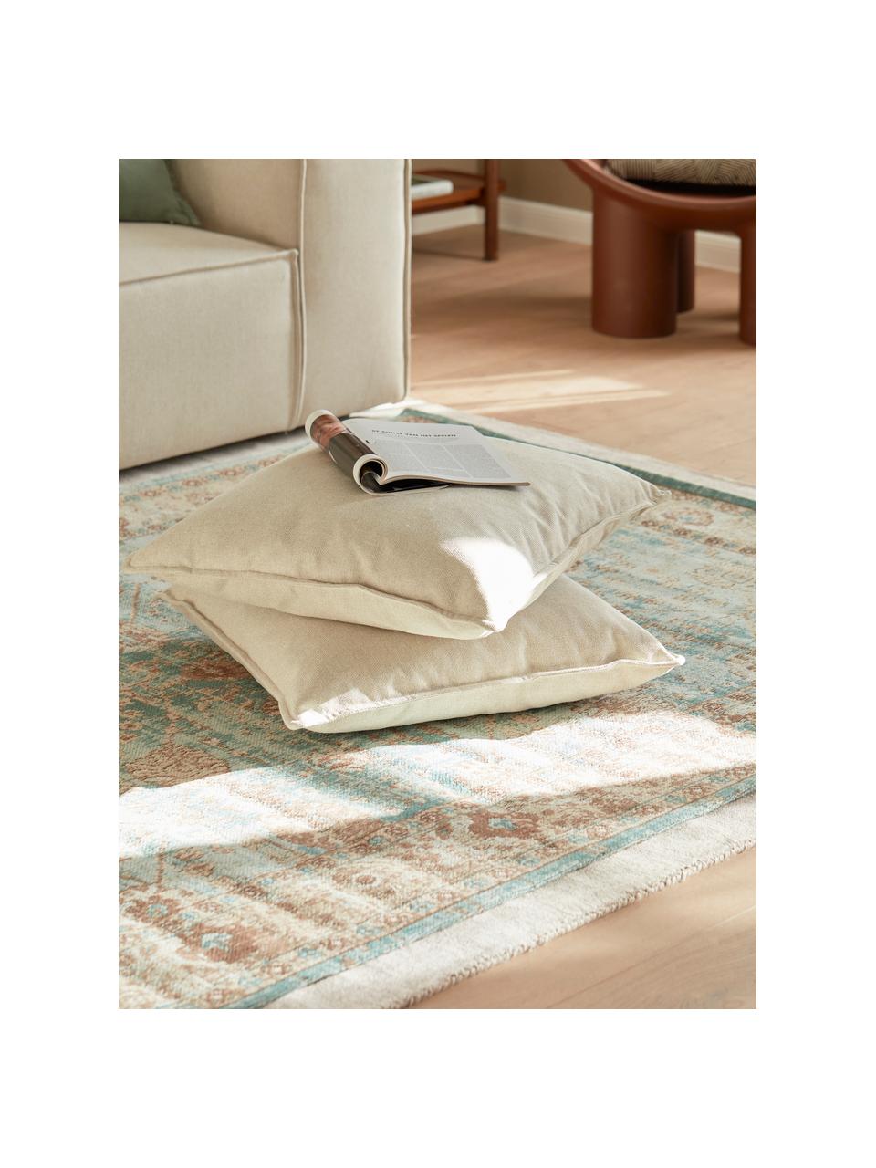 Coussin canapé Lennon, Tissu beige, larg. 60 x long. 60 cm