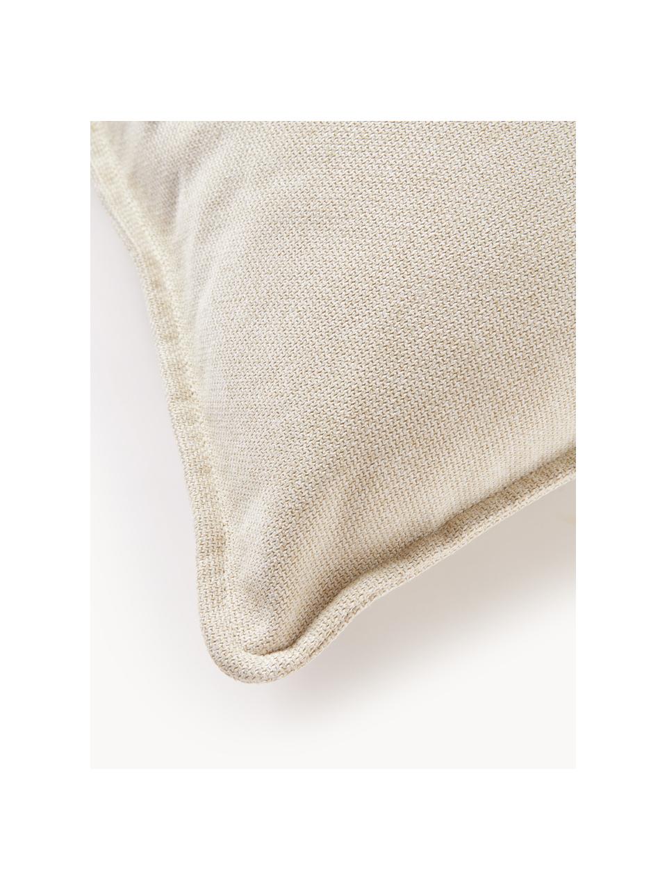Cuscino decorativo Lennon, Rivestimento: 100% poliestere, Tessuto bianco latte, Larg. 60 x Lung. 60 cm