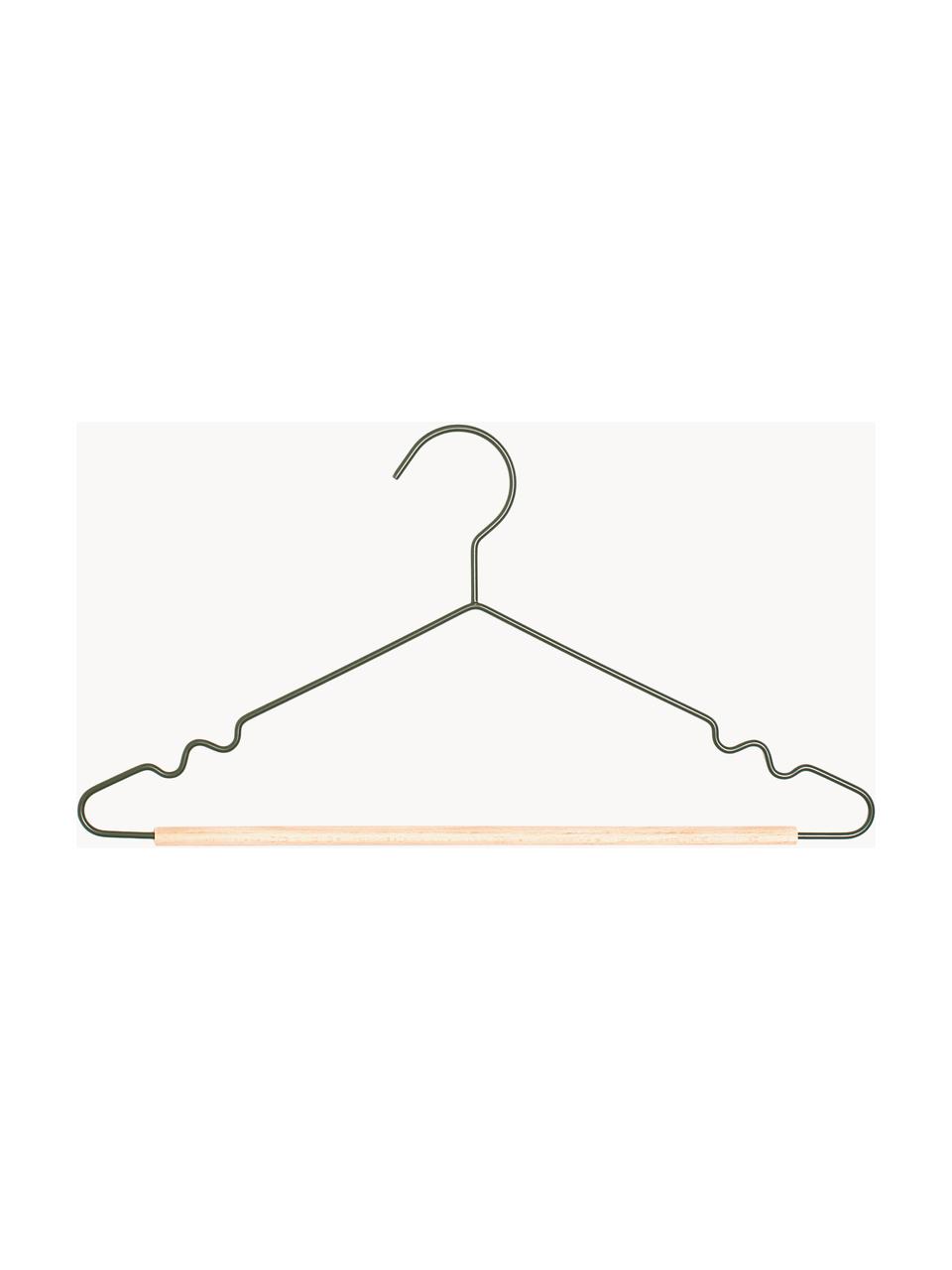 Kleerhangers Adult Top, 10 stuks, Hout, gepoedercoat staal, Donkergroen, B 39 x H 20 cm