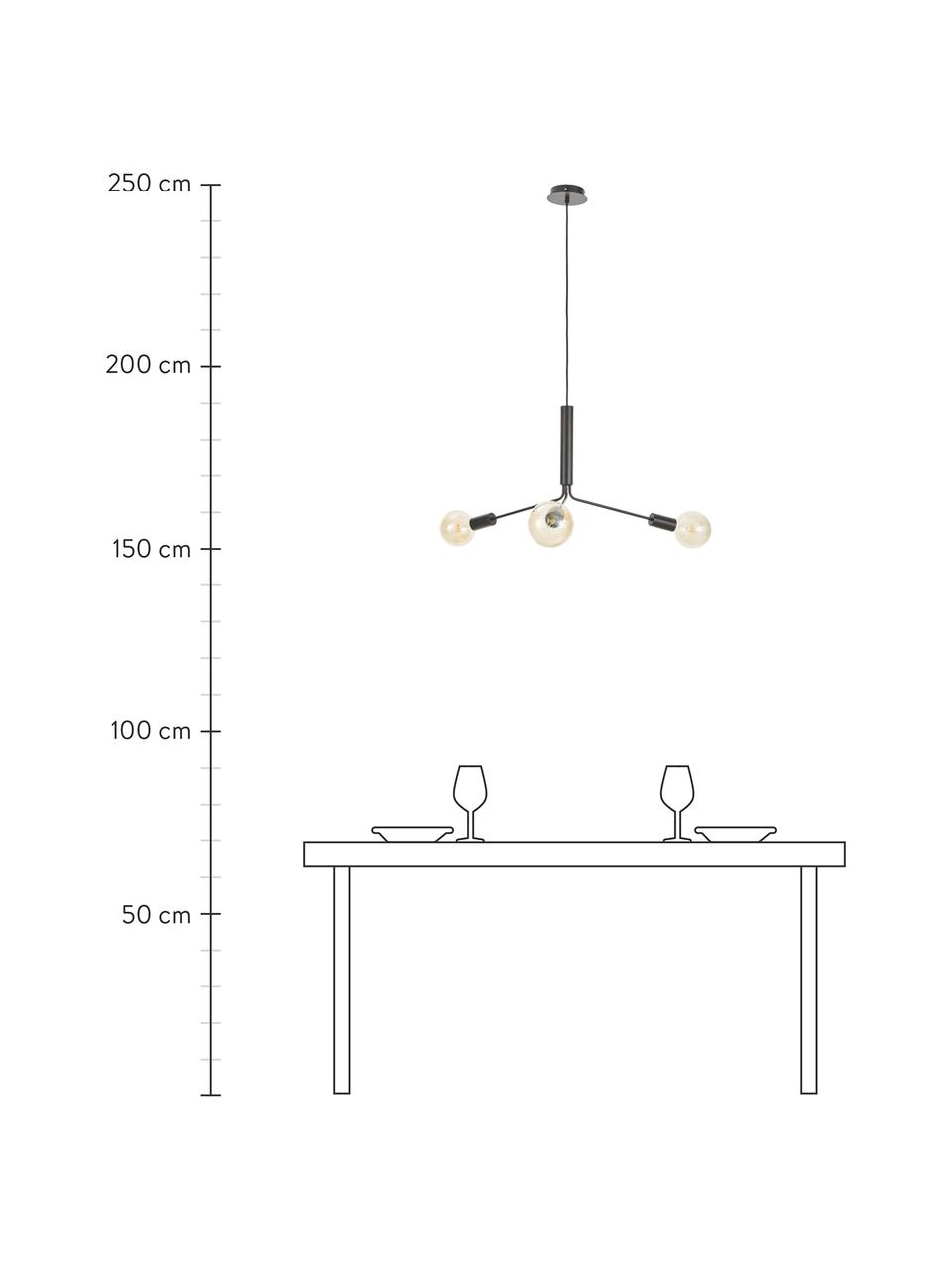 Große Pendelleuchte Grand Metro, Baldachin: Metall, lackiert, Schwarz, matt, Ø 78 x 39 cm