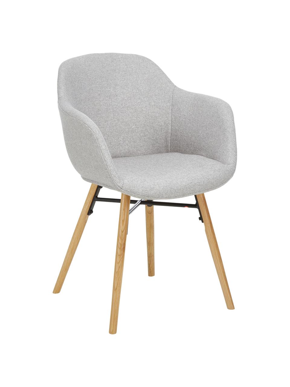 Petite chaise scandinave gris clair Fiji, Tissu gris clair, larg. 59 x prof. 55 cm