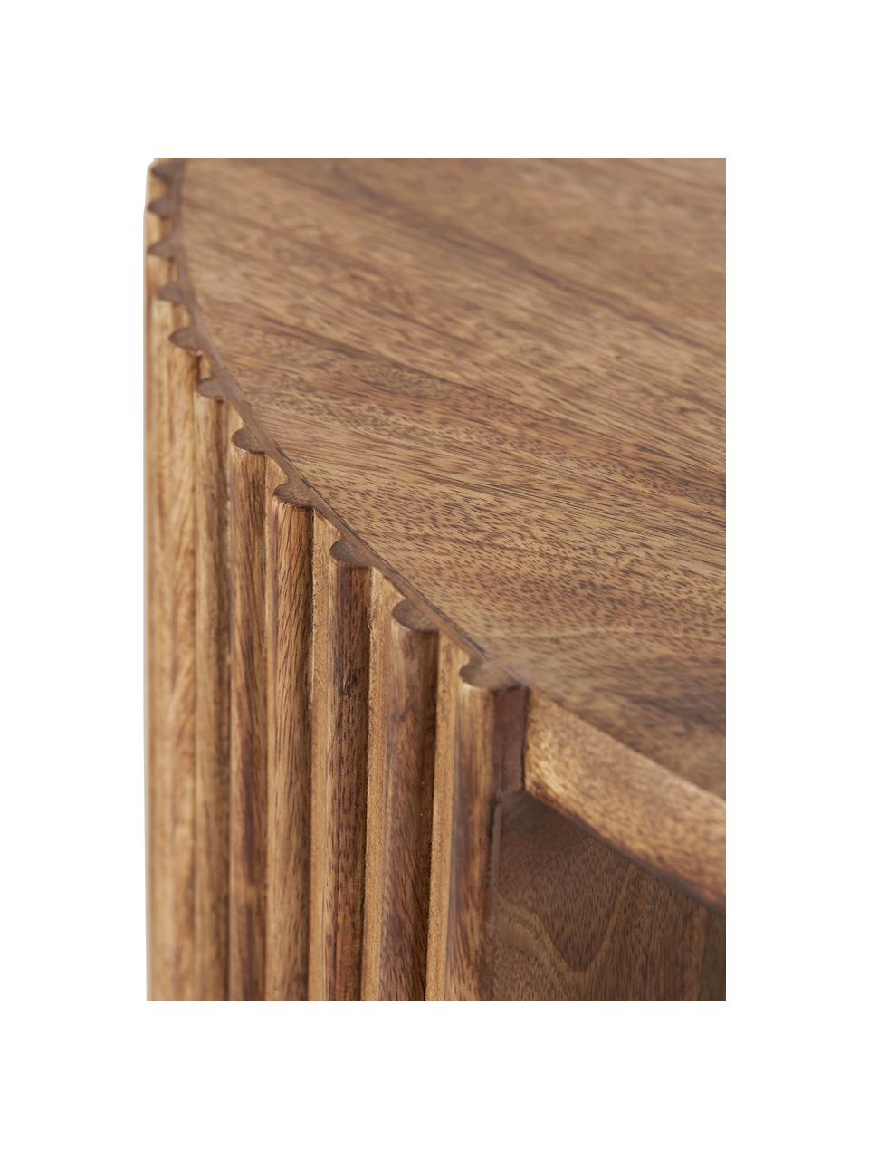 Mesa de centro de madera de mango Bisselina, Madera de mango, Madera de mango, Ø 80 cm