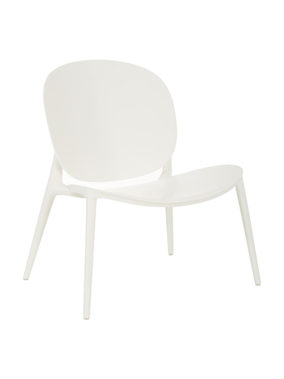 Fotel wypoczynkowy z tworzywa sztucznego Be Bop, Modyfikowany polipropylen, Biały, S 69 x G 62 cm