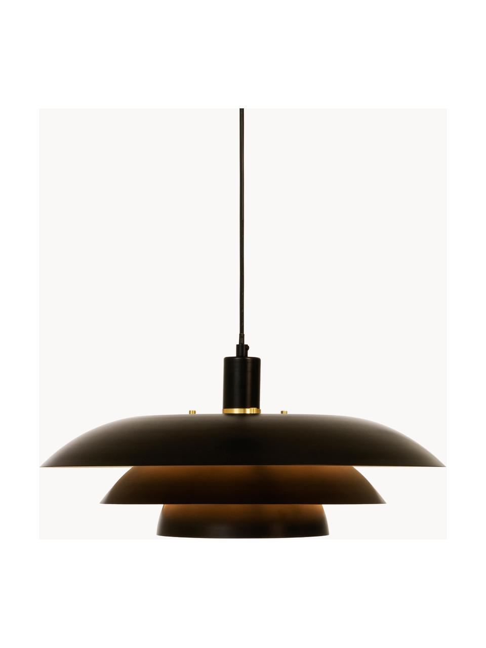 Hanglamp Epsilion, Lampenkap: gecoat metaal, Zwart, Ø 45 x H 21 cm