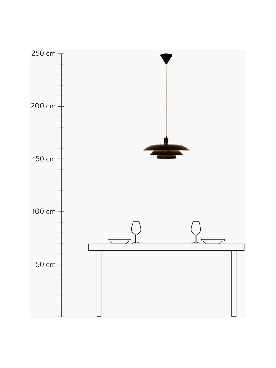 Hanglamp Epsilion, Lampenkap: gecoat metaal, Zwart, Ø 45 x H 21 cm