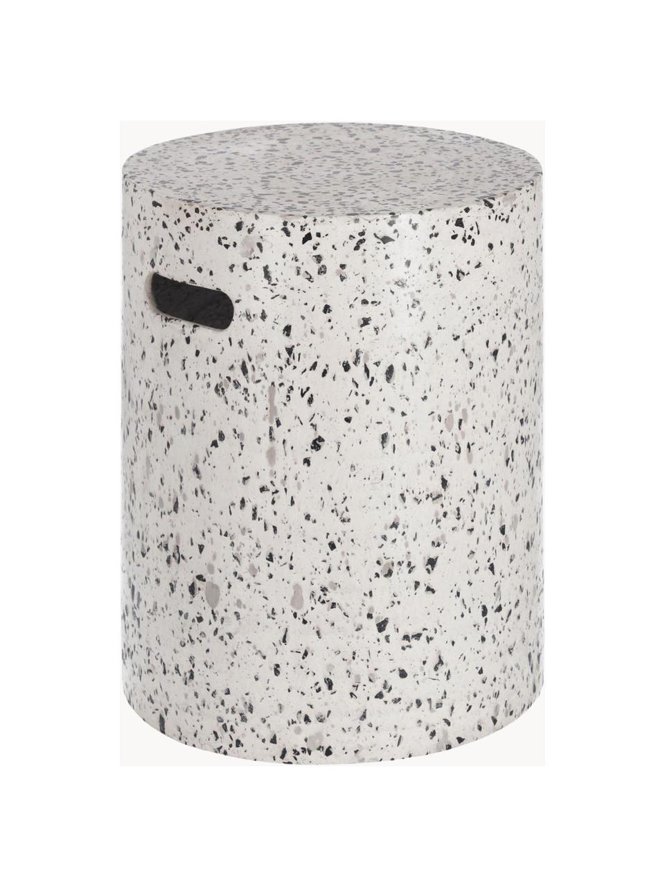 Tavolino da giardino in terrazzo Janell, Cemento, Grigio chiaro maculato, Ø 35 x Alt. 46 cm