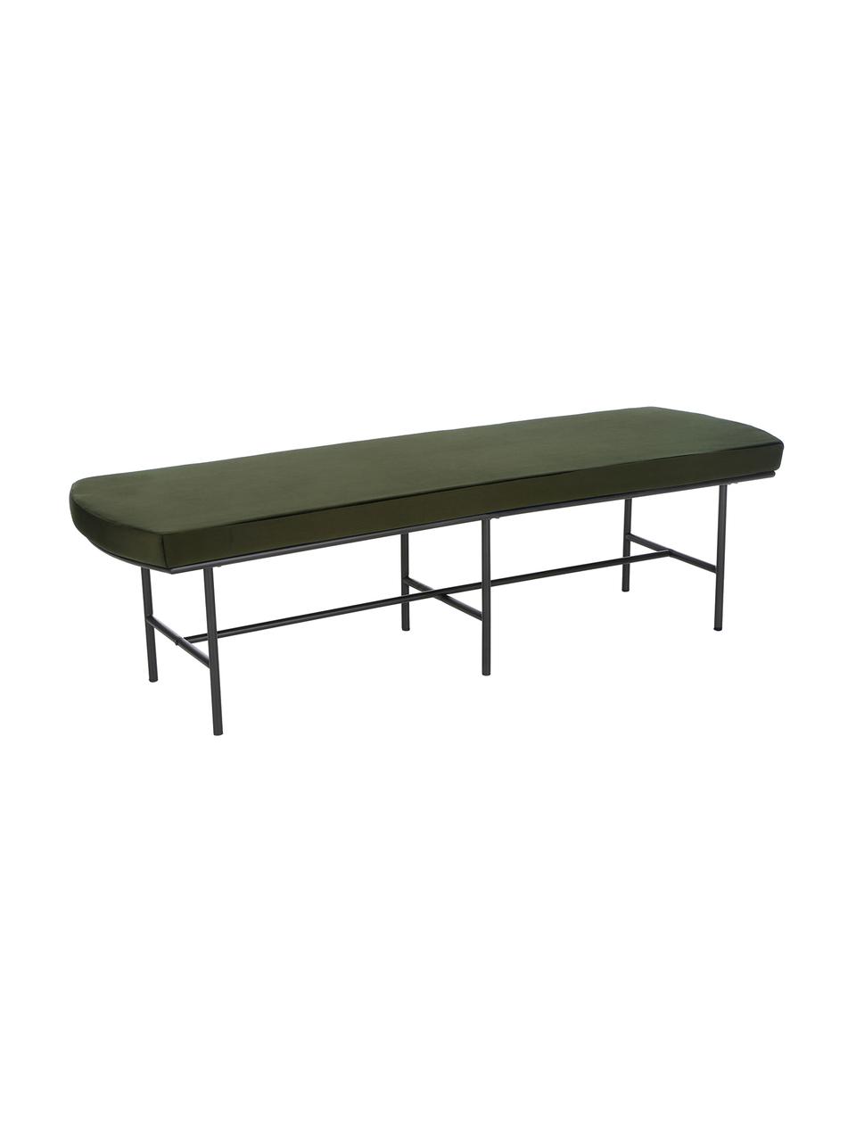 Banc en velours Jasper, Vert foncé