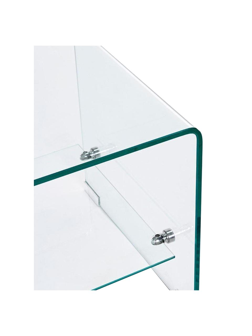 Mesa de centro de vidrio Iride, Estante: vidrio laminado, Transparente, An 100 x F 40 cm