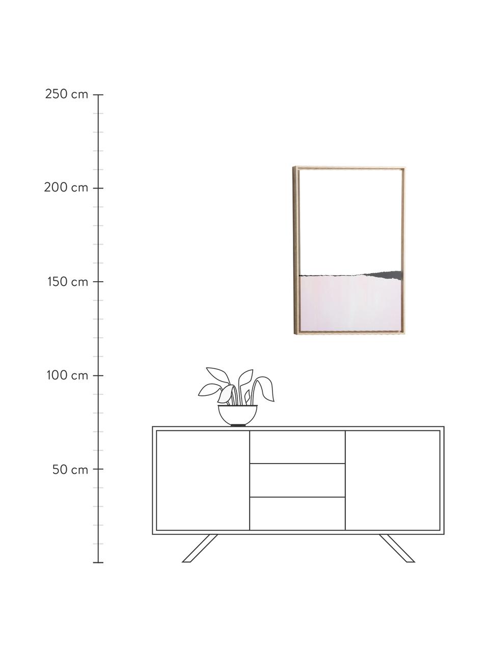 Stampa digitale incorniciata Wrigley, Cornice: pannello di fibra a media, Immagine: tela, Rosa chiaro, bianco, Larg. 60 x Alt. 90 cm