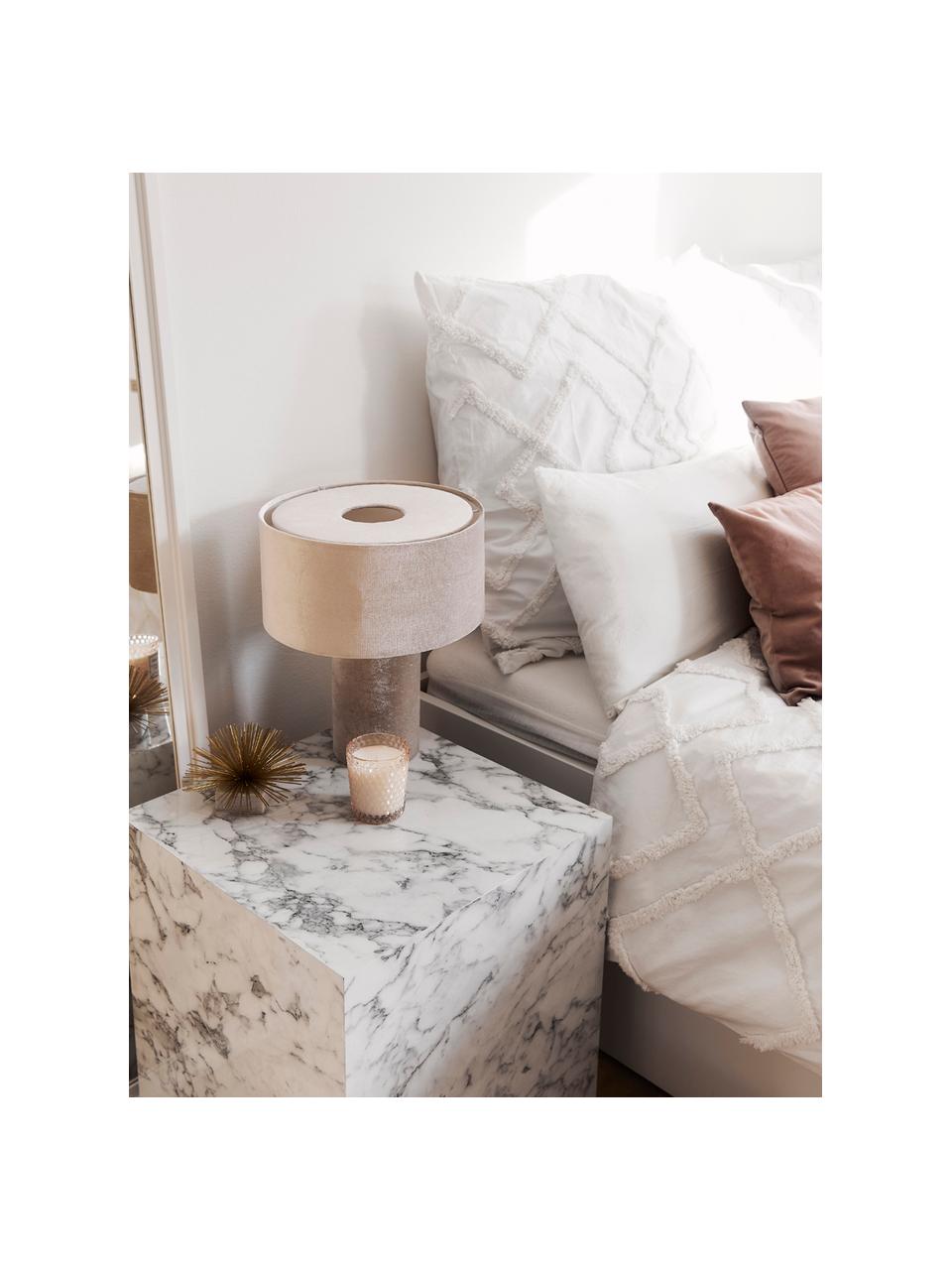 Sametová stolní lampa Frida, Růžová, Ø 30 cm, V 36 cm