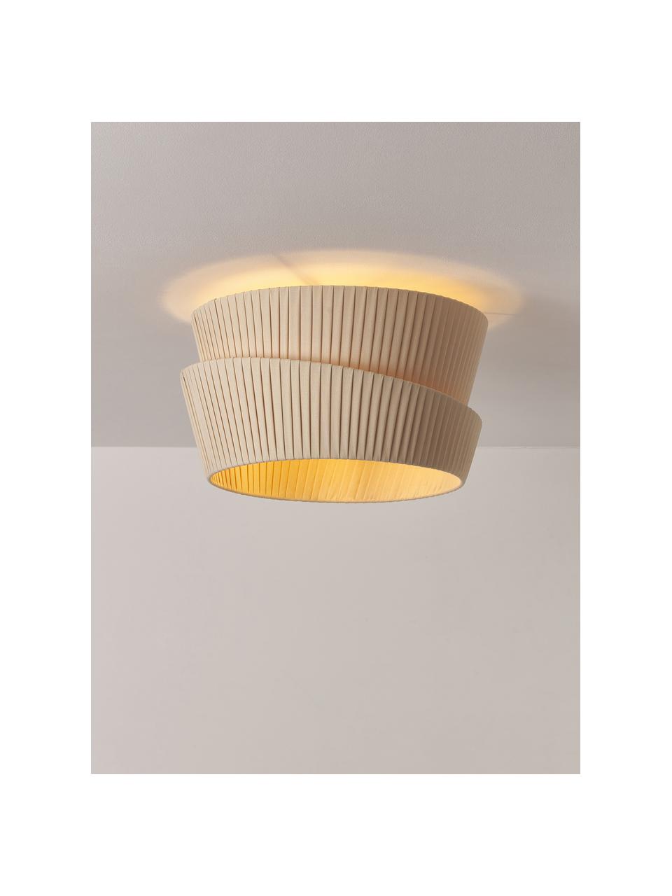 Wandlamp Nyla met asymmetrische lampenkap, Lampenkap: linnen, Beige, Ø 45 x H 28 cm