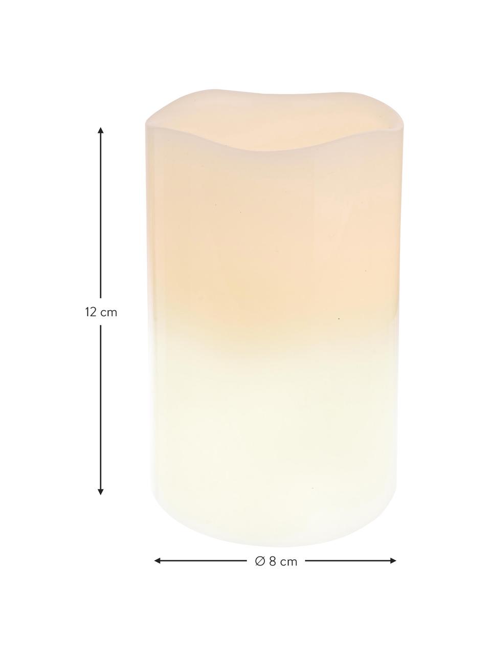 Candela a LED Nadla, Esterno: paraffina, Interno: polipropilene, Beige, bianco, Ø 8 x Alt. 12 cm