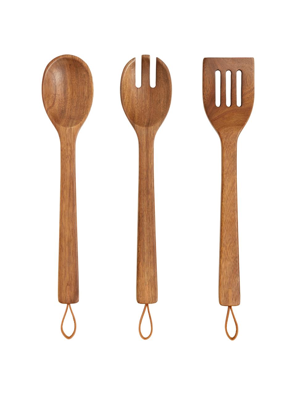 Set de utensilios de cocina Woody, 3 pzas., Acacia, L 35 cm