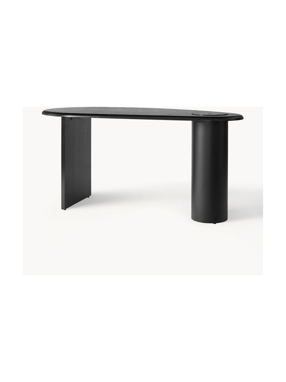 Bureau Eclipse, Noir, larg. 160 x prof. 80 cm