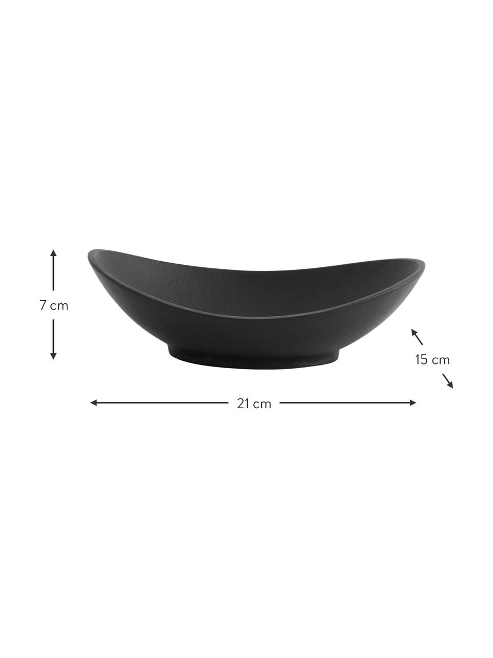 Ovale Schüssel Kepel in Schwarz, Aluminum, beschichtet, Schwarz, L 21 x B 15 cm