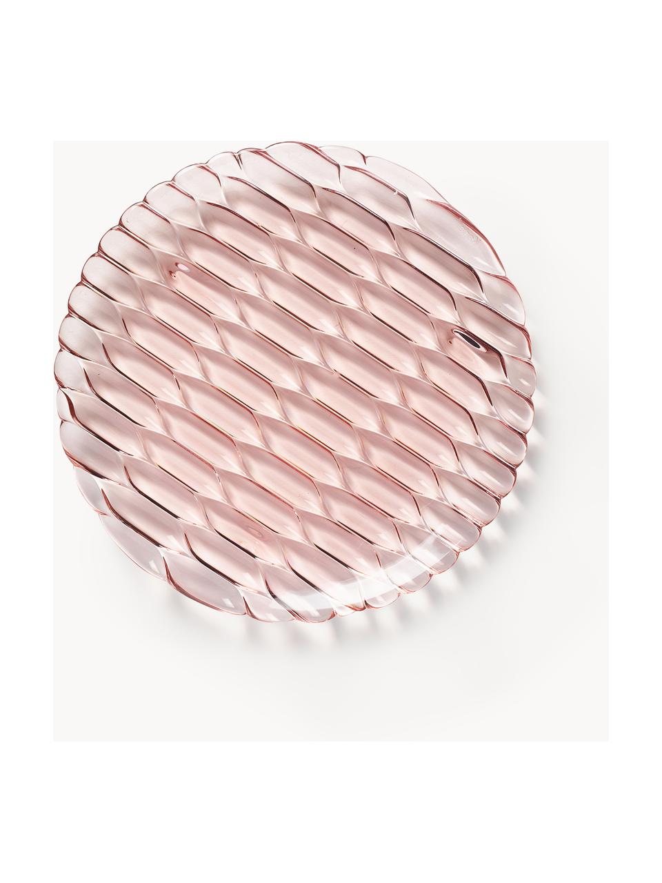 Assiettes à dessert avec motif texturé Jellies, 4 pièces, Plastique, Rose pâle, Ø 22 cm