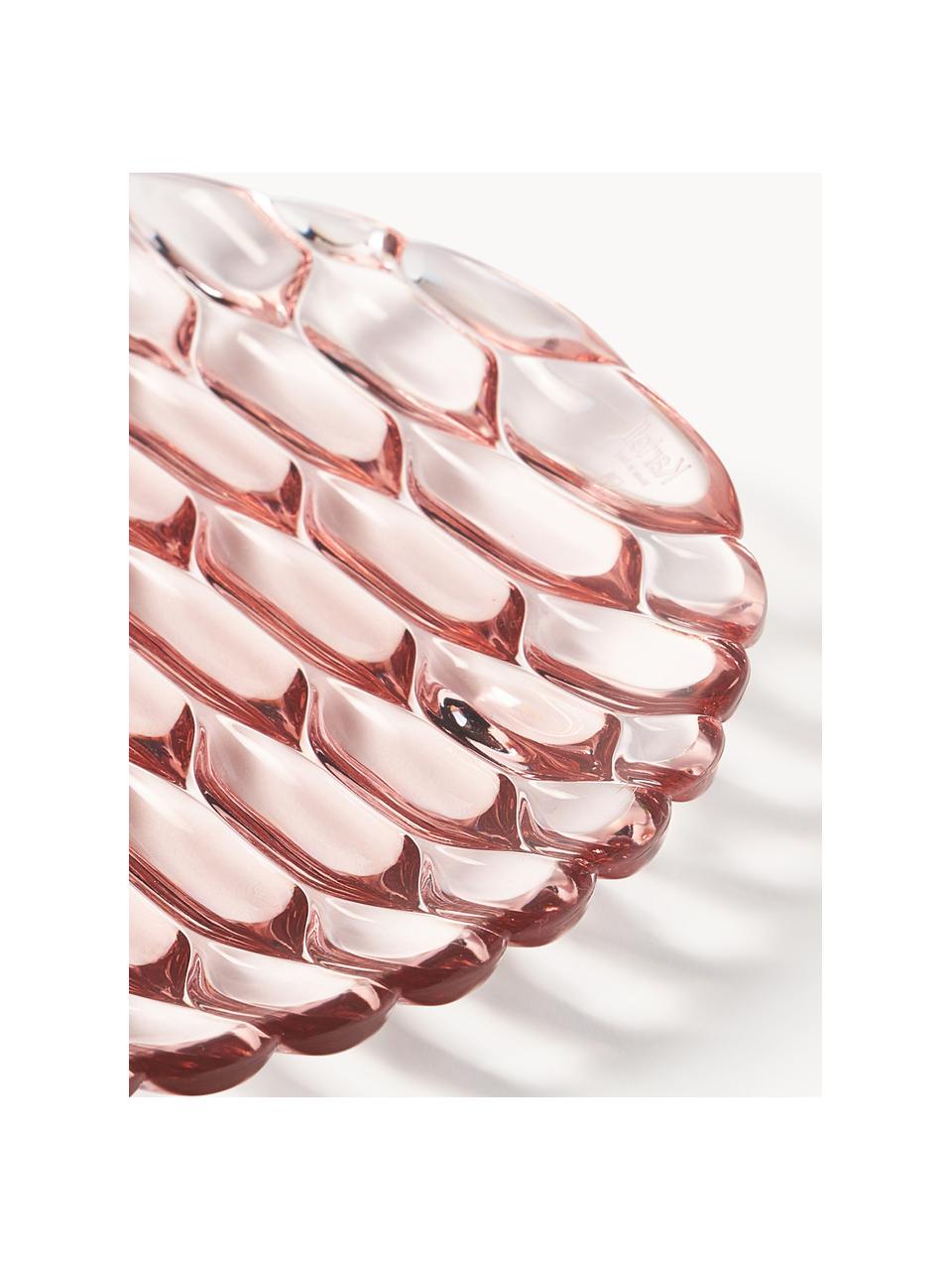 Snídaňové talíře se strukturálním vzorem Jellies, 4 ks, Umělá hmota, Světle růžová, Ø 22 cm