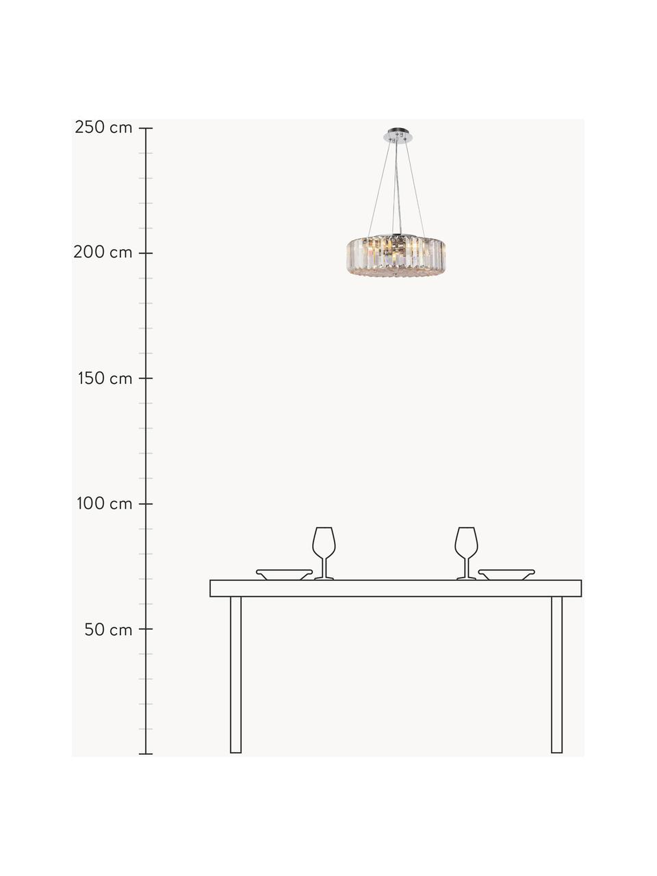 Lampa wisząca Recinto, Transparentny, odcienie srebrnego, Ø 40 x W 26 cm