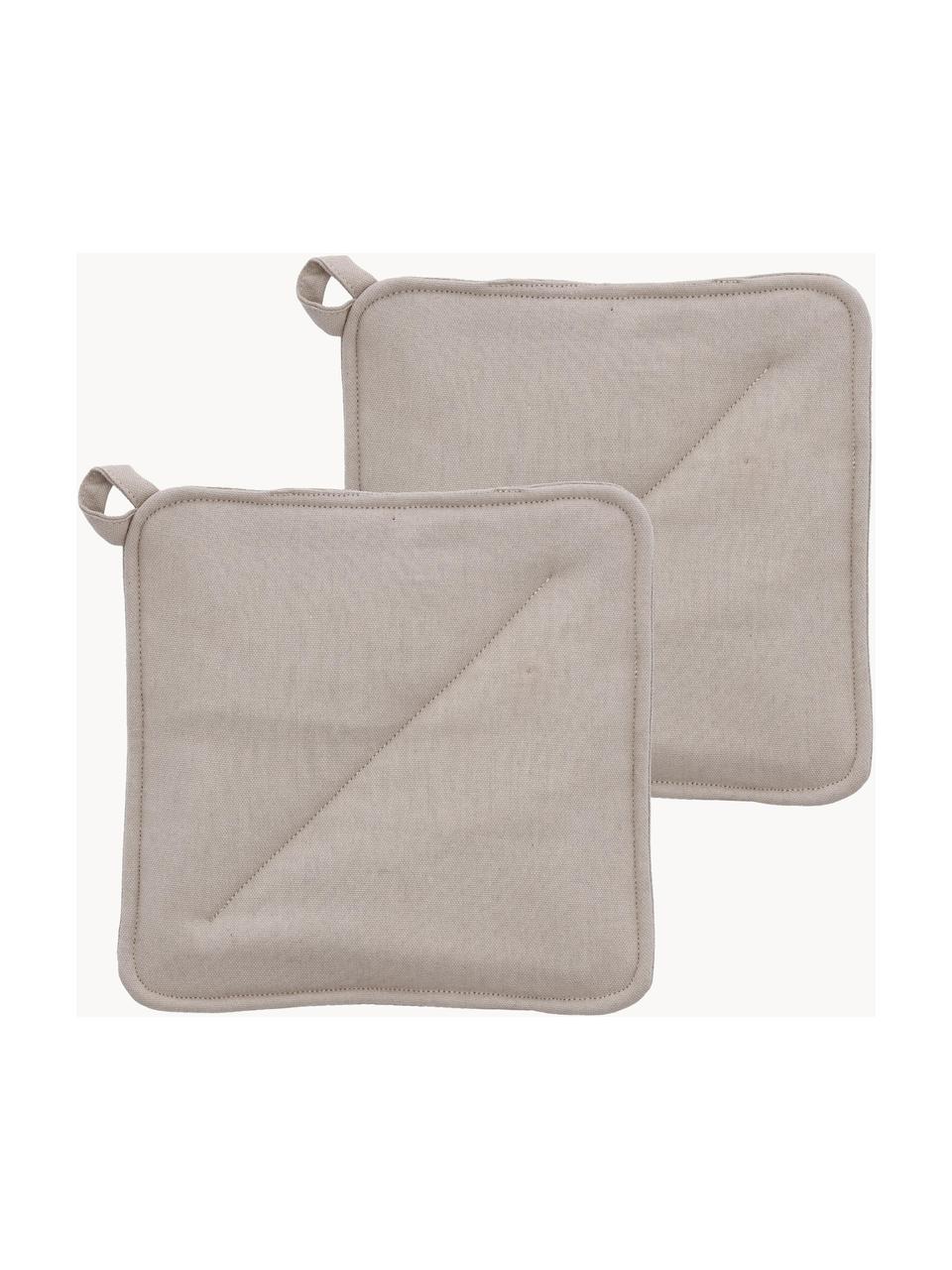 Pannenlappen Soft Kitchen, 2 stuks, 100% katoen, Beige, B 23 x L 23 cm