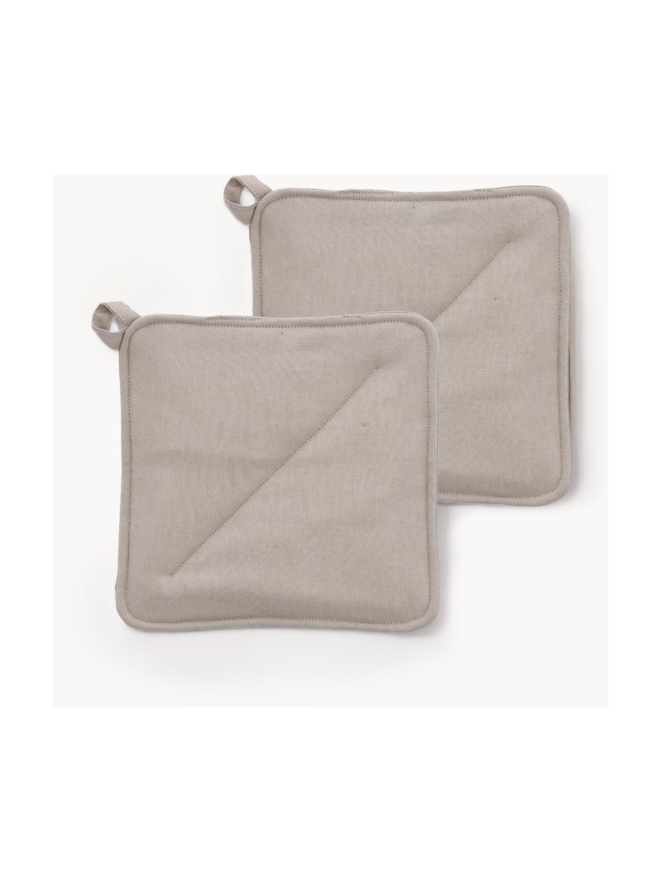 Topflappen Soft Kitchen, 2 Stück, 100 % Baumwolle, Hellbeige, B 23 x L 23 cm