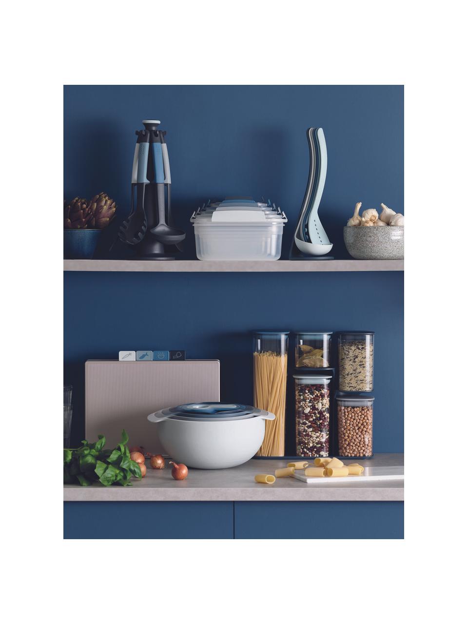 Küchenutensilien Elevate mit Ständer, 7er-Set, Gehärtetes Nylon, Silikon, Blautöne, Set mit verschiedenen Größen