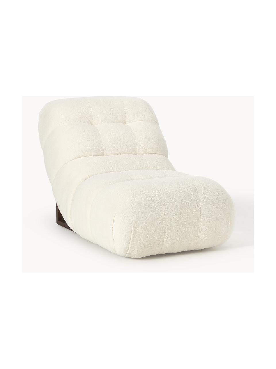 Fauteuil lounge tissu peluche Stanley, Peluche blanc cassé, larg. 74 x prof. 122 cm