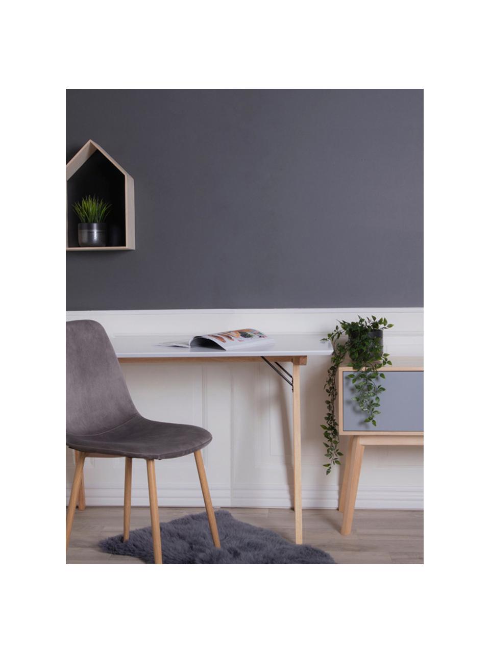 Stolička so zamatovým čalúnením Stockholm, Zamatová sivá, svetlohnedá, Š 47 x H 50 cm