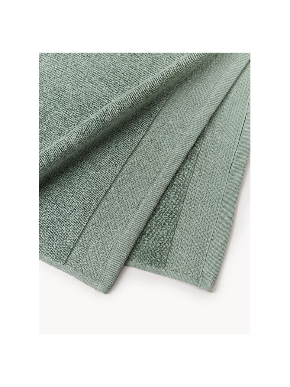 Handtuch Premium aus Bio-Baumwolle in verschiedenen Grössen, 100 % Bio-Baumwolle, GOTS-zertifiziert (von GCL International, GCL-300517)
 Schwere Qualität, 600 g/m², Salbeigrün, Handtuch, B 50 x L 100 cm