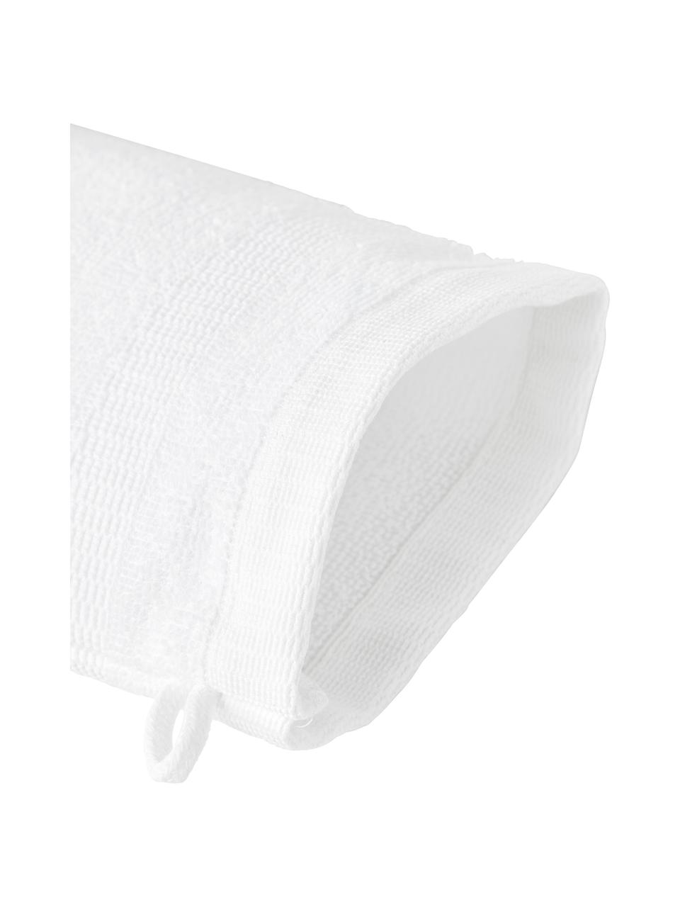 Rękawica kąpielowa z bawełny Camila, 2 szt., Biały, S 16 x W 22 cm