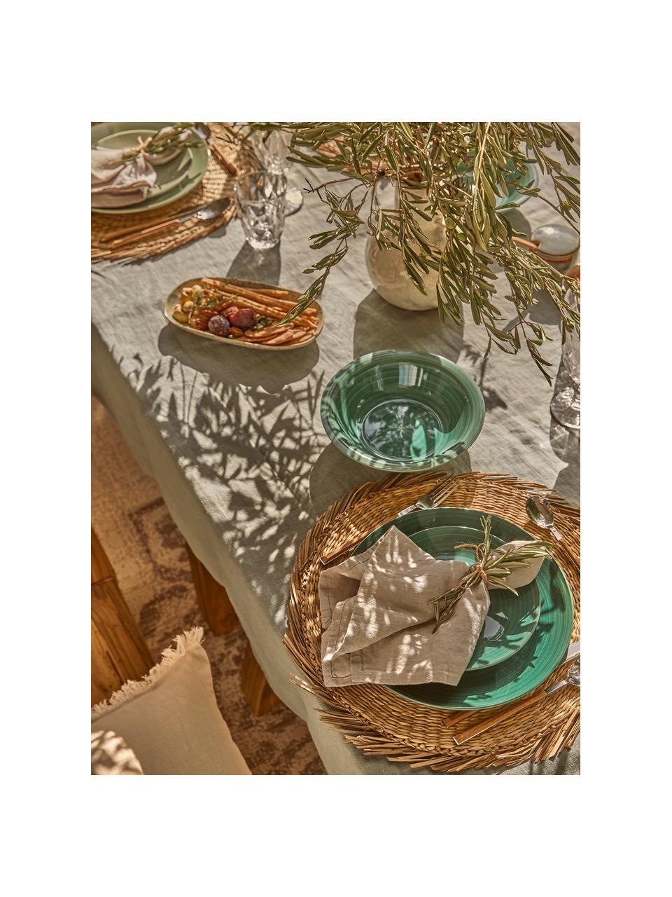 Sets de table ronds en algues Whirl, Beige