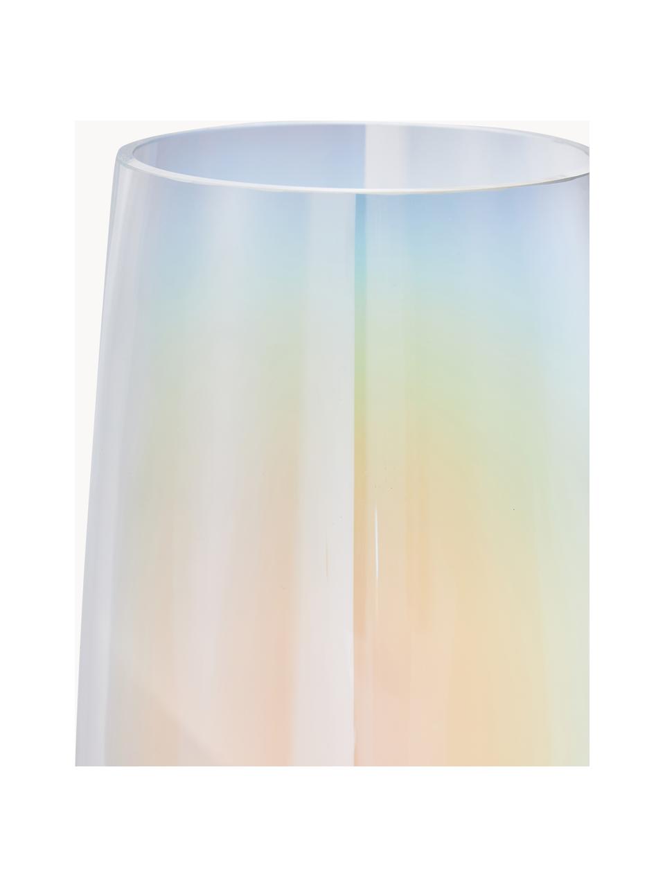 Mundgeblasene Glas-Vase Myla, irisierend, H 40 cm, Glas, Transparent, irisierend, Ø 18 x H 40 cm