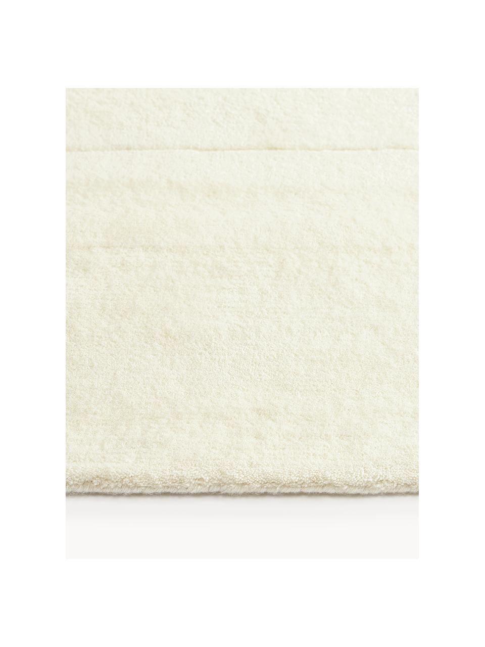 Alfombra artesanal de lana Gwyneth, 100% lana con certificado RWS
 
Las fibras pueden desprenderse de las alfombras de lana en las primeras semanas de uso, pero esto se reduce con el uso diario y se reduce la formación de pelusas., Blanco Off White, An 160 x L 230 cm (Tamaño M)