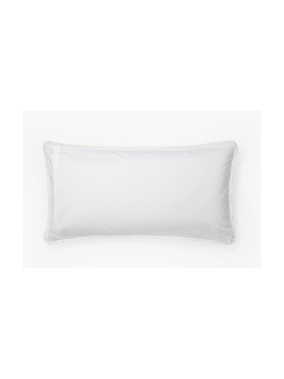 Poszewka na poduszkę z perkalu Juliette, Biały, S 40 x D 80 cm