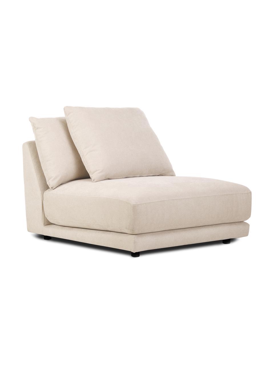 Modulo centrale in tessuto beige Jasmin, Rivestimento: 85% poliestere, 15% nylon, Struttura: legno massiccio di abete , Piedini: plastica, Tessuto beige, Larg. 92 x Alt. 84 cm