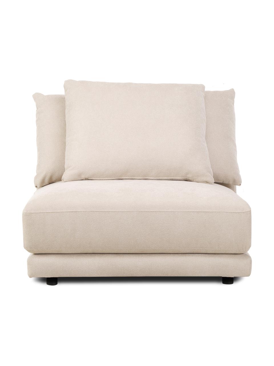 Mittelmodul Jasmin in Beige, Bezug: 85% Polyester, 15% Nylon , Gestell: Massives Fichtenholz FSC-, Füße: Kunststoff, Webstoff Beige, B 92 x H 84 cm